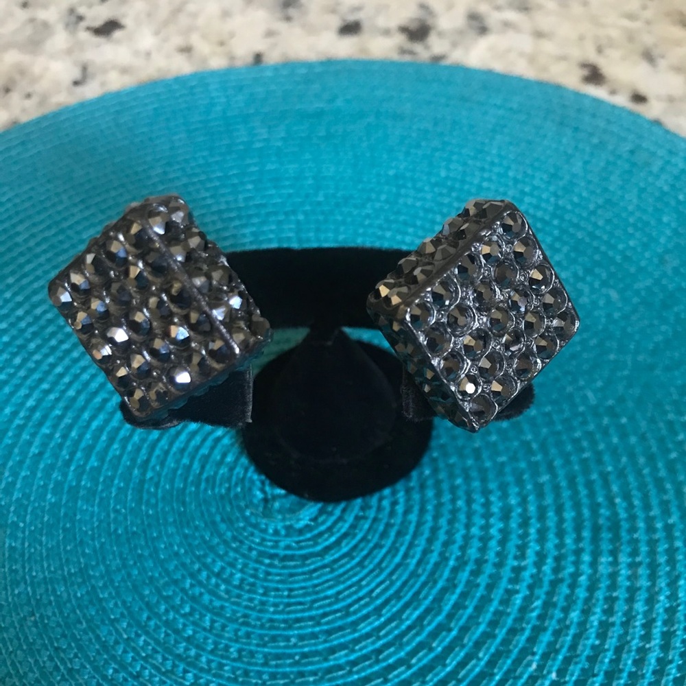 Blair Delmonico Vintage Black Rhinestone Earrings